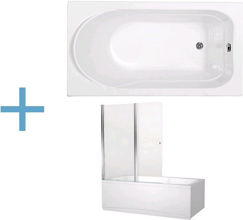 Ванна акриловая Aquanet West 130x70 + шторка Aquanet Alfa 4 NF6222-pivot