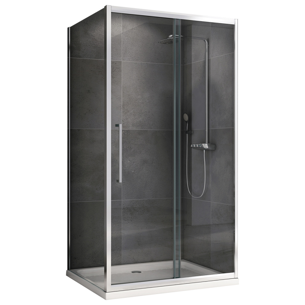 Душевой уголок Abber Schwarzer Diamant AG30100H-S100 без поддона, 100x100x195 cм, стекло прозрачное / профиль хром