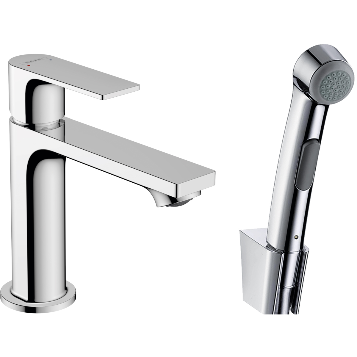 Смеситель для раковины Hansgrohe Rebris E 72216000 с гигиеническим душем, хром глянцевый