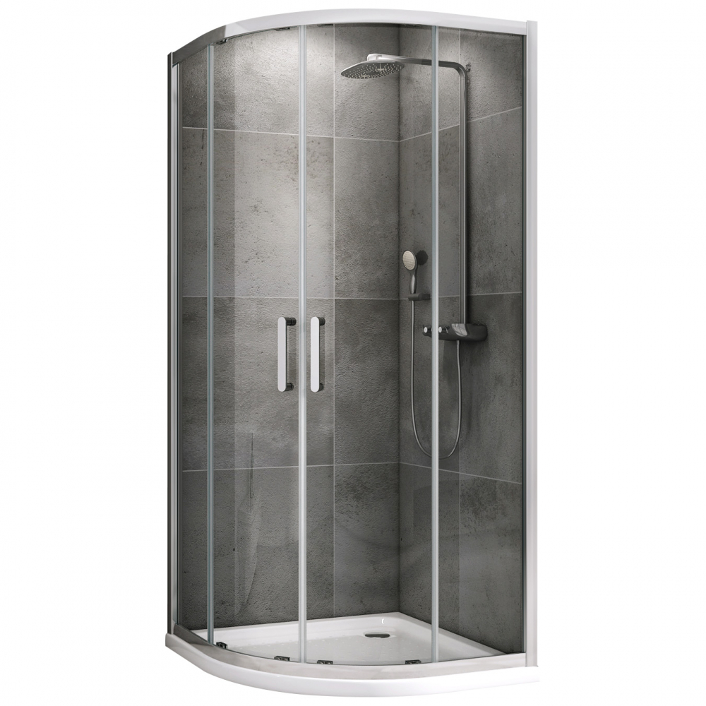 Душевой уголок Abber Schwarzer Diamant AG01090 без поддона, 90x90x195 cм, стекло прозрачное / профиль хром