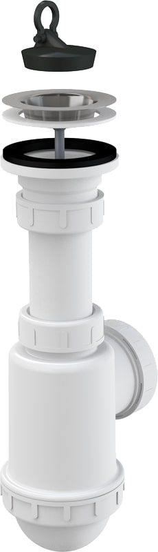 Сифон для мойки AlcaPlast A441-DN50/40 с выпуском, с пробкой