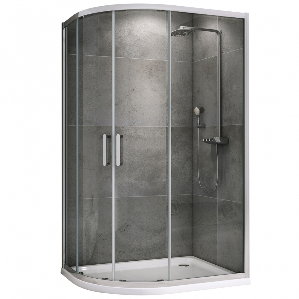 Душевой уголок Abber Schwarzer Diamant AG01190 без поддона, 100x90x195 cм, стекло прозрачное / профиль хром