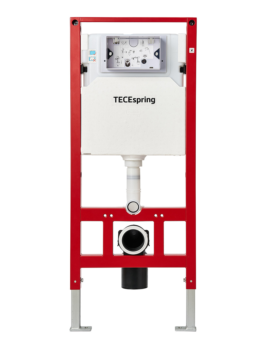 Система инсталляции для унитазаTECE TECEspring 9555001 со смывным бачком, высота 1144 мм