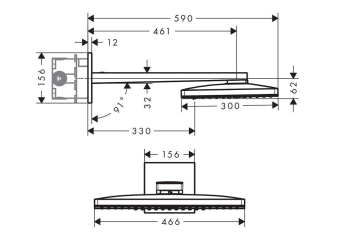 VERKHNIY_DUSH_HANSGROHE_RAINMAKER_SELECT_460_3JET_24007400_MONTAZHNAYA_SKHEMA_1