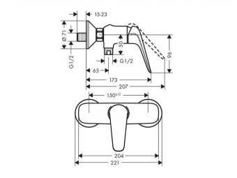 SMESITEL_DLYA_DUSHA_HANSGROHE_NOVUS_71062000_MONTAZHNAYA_SKHEMA_1