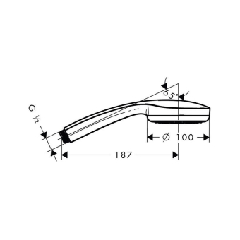 DUSHEVAYA_LEYKA_HANSGROHE_CROMA_100_1JET_28580000_MONTAZHNAYA_SKHEMA_1