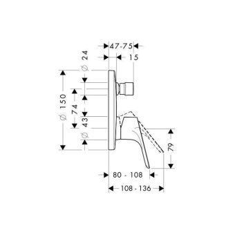 SMESITEL_DLYA_VANNY_S_DUSHEM_HANSGROHE_FOCUS_E2_31945000_MONTAZHNAYA_SKHEMA_1