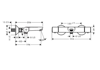 SMESITEL_DLYA_VANNY_S_DUSHEM_HANSGROHE_ECOSTAT_UNIVERSAL_13123000_MONTAZHNAYA_SKHEMA_1