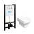 Комплект Roca Dama Senso Pack 893104680: инсталляция + подвесной унитаз + сиденье Slim с микролифтом, белый