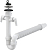 Сифон для мойки AlcaPlast A840-DN50/40 с выпуском с пробкой, с двумя отводами для бытовой техники и гофрой