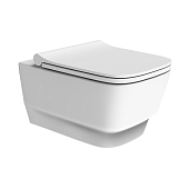 Унитаз подвесной Dreja Enzo (88.0001 + 88.0002) безободковый, с сиденьем с микролифтом, белый глянец