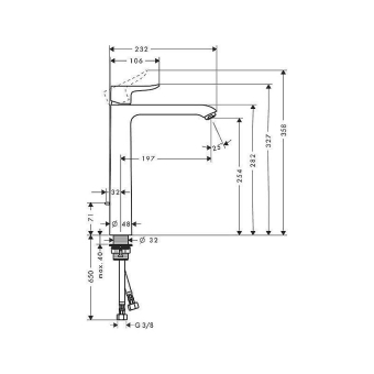 SMESITEL_DLYA_RAKOVINY_HANSGROHE_METRIS_31082000_MONTAZHNAYA_SKHEMA_1