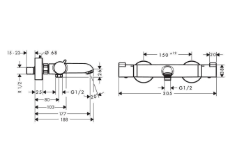 SMESITEL_DLYA_VANNY_S_DUSHEM_HANSGROHE_ECOSTAT_COMFORT_13114000_MONTAZHNAYA_SKHEMA_1