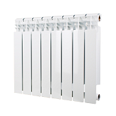 Радиатор биметаллический Oasis Eco 500/100 8 секций, боковое подключение, белый