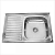 Мойка кухонная Sinklight 800x500x180 (0,8), правая, с сифоном, нержавеющая сталь / глянцевая