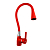 Смеситель Melodia Ostessa MDV40617Red для кухни, гибкий излив с лейкой, красный матовый / хром глянцевый