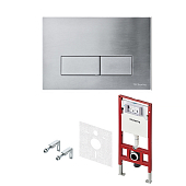 Система инсталляции для унитаза TECE TECEspring S955301 с клавишей смыва TECEspring S, нержавеющая сталь / сатин