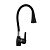 Смеситель Melodia Ostessa MDV40617Black для кухни, гибкий излив с лейкой, черный матовый / хром глянцевый