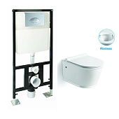 Комплект SantiLine SL-5009 + SL-01 унитаз подвесной безободковый, ультратонкое сиденье микролифт + и