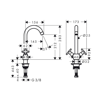 SMESITEL_DLYA_KUKHNI_HANSGROHE_LOGIS_CLASSIC_71285000_MONTAZHNAYA_SKHEMA_1