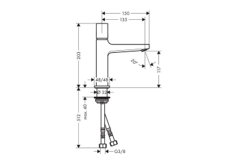 SMESITEL_DLYA_RAKOVINY_HANSGROHE_METROPOL_32571000_MONTAZHNAYA_SKHEMA_1