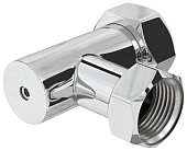 Уголок Стилье переходной с клапаном G 1" НГ х G 3/4" НГ, полированная нержавеющая сталь
