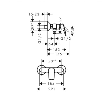 SMESITEL_DLYA_DUSHA_HANSGROHE_LOGIS_71600000_MONTAZHNAYA_SKHEMA_1