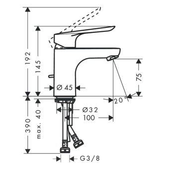 SMESITEL_DLYA_RAKOVINY_HANSGROHE_LOGIS_E_71160000_MONTAZHNAYA_SKHEMA_1