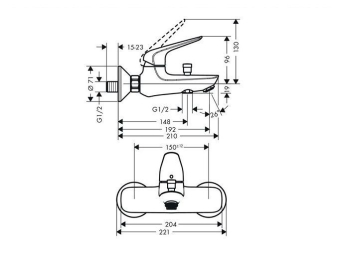 SMESITEL_DLYA_VANNY_S_DUSHEM_HANSGROHE_NOVUS_LOOP_71340000_MONTAZHNAYA_SKHEMA_1