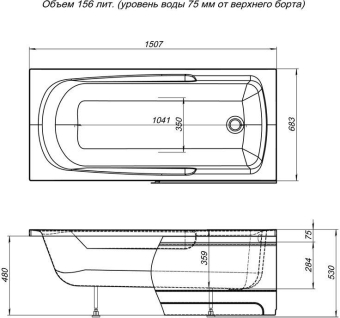 FRONTALNAYA_PANEL_DLYA_VANNY_AQUANET_EXTRA_150_MONTAZHNAYA_SKHEMA_1