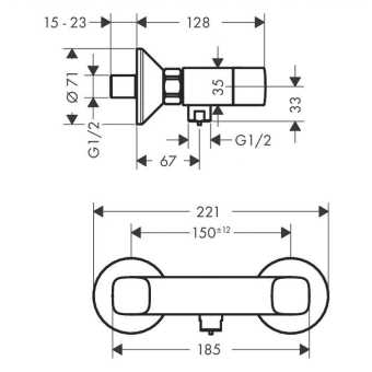 SMESITEL_DLYA_DUSHA_HANSGROHE_LOGIS_71263000_MONTAZHNAYA_SKHEMA_1