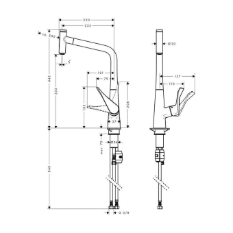 SMESITEL_DLYA_KUKHNI_HANSGROHE_METRIS_SELECT_14884800_MONTAZHNAYA_SKHEMA_1