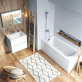 Комплект Ravak SET Domino Plus (3 в 1) 70508024 (ванна, каркас, слив-перелив), белый