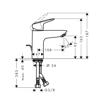 SMESITEL_DLYA_RAKOVINY_HANSGROHE_LOGIS_71100000_MONTAZHNAYA_SKHEMA_1
