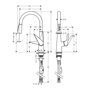 SMESITEL_DLYA_KUKHNI_HANSGROHE_TALIS_S_72813000_MONTAZHNAYA_SKHEMA_1