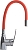 Смеситель Melodia Ostessa MDV40615Red для кухни, гибкий излив, красный матовый / хром глянцевый