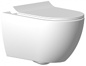 Унитаз подвесной Seramiksan Hill безободковый с тонким сиденьем микролифт, белый