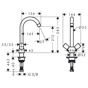 SMESITEL_DLYA_KUKHNI_HANSGROHE_LOGIS_71280000_MONTAZHNAYA_SKHEMA_1