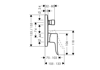 SMESITEL_DLYA_VANNY_S_DUSHEM_HANSGROHE_METRIS_31454000_MONTAZHNAYA_SKHEMA_1