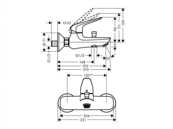 SMESITEL_DLYA_VANNY_S_DUSHEM_HANSGROHE_NOVUS_71042000_MONTAZHNAYA_SKHEMA_1