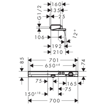 SMESITEL_DLYA_VANNY_S_DUSHEM_HANSGROHE_SHOWERTABLETSELECT_700_13183400_MONTAZHNAYA_SKHEMA_1