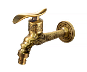 Кран сливной Bronze de Luxe 21595/2 для бани / хамама длинный, с насадкой под шланг, бронза