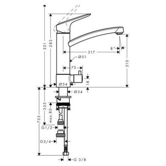 SMESITEL_DLYA_KUKHNI_HANSGROHE_LOGIS_71834000_MONTAZHNAYA_SKHEMA_1