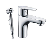 Смеситель Wasserkraft Leine 3508 для раковины, с гигиеническим душем, хром глянцевый