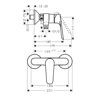 SMESITEL_DLYA_DUSHA_HANSGROHE_LOGIS_E_71602000_MONTAZHNAYA_SKHEMA_1