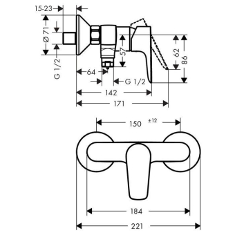 SMESITEL_DLYA_DUSHA_HANSGROHE_TALIS_E_71760000_MONTAZHNAYA_SKHEMA_1