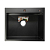 Мойка кухонная Aflorn 500x500 врезная, толщина S 3,0 и 0,8 мм, с сифоном, нержавеющая сталь / графит