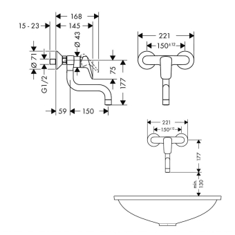 SMESITEL_DLYA_KUKHNI_HANSGROHE_LOGIS_71836000_MONTAZHNAYA_SKHEMA_1