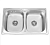 Мойка кухонная Sinklight 800x500x180 (0,8), 2 чаши, с сифоном, нержавеющая сталь / глянцевая