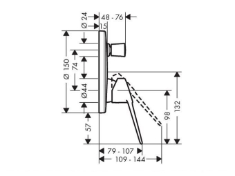 SMESITEL_DLYA_VANNY_S_DUSHEM_HANSGROHE_NOVUS_LOOP_71345000_MONTAZHNAYA_SKHEMA_1